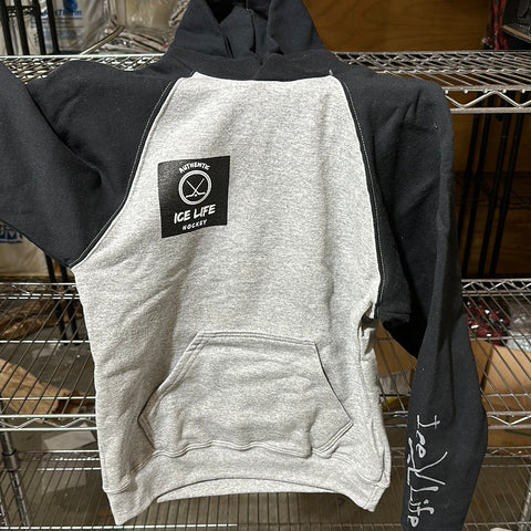 Black and Grey Hoodie - Ice Life Hockey