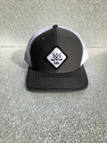 Gray with White Mesh Trucker Style Diamond Patch Hat - Ice Life Hockey