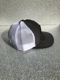 Gray with White Mesh Trucker Style Diamond Patch Hat - Ice Life Hockey