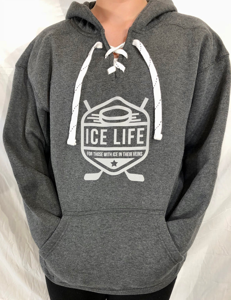 Hockey clearance lace hoodie