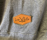 Gray plaid sleeve, cowl neck drawstring pullover - Ice Life Hockey