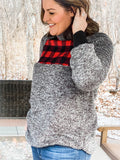 Sherpa fleece asymmetrical snap pullover - Ice Life Hockey