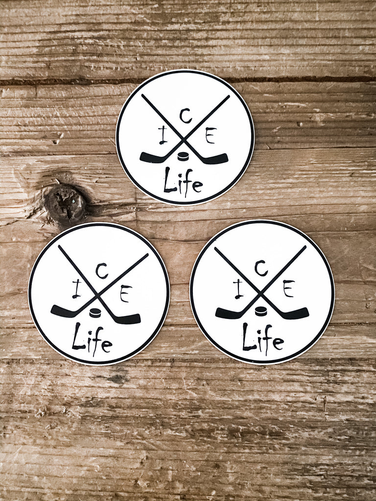 Ice Life Stick Logo Circle Stickers - Set of 3 – Ice Life Hockey